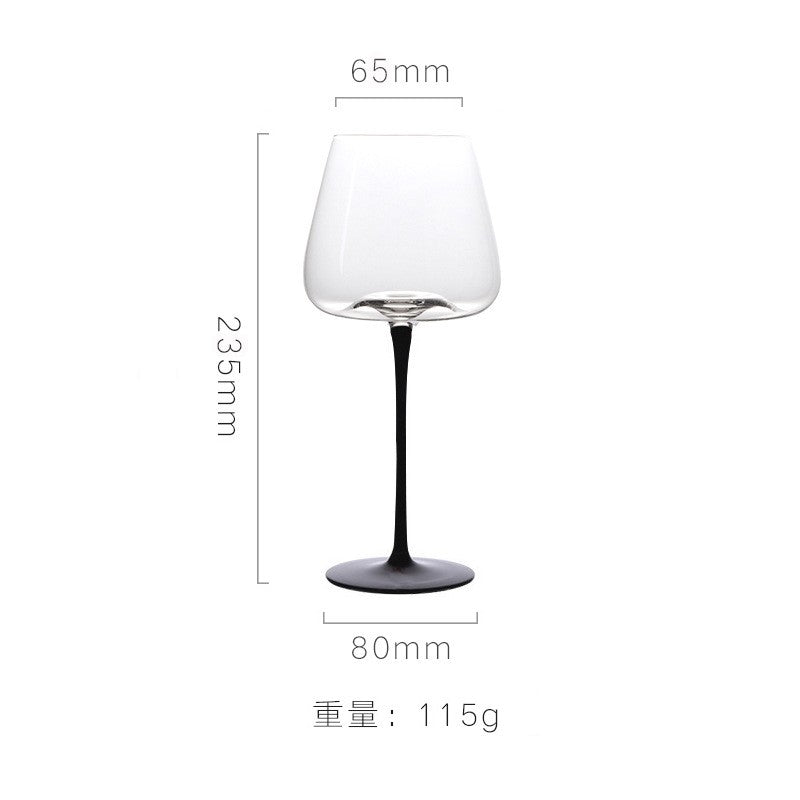 Copo de vidro transparente com base preta e pé alto, taça de champanhe criativa, taças de vinho, copo de coquetel, utensílios de vinho domésticos