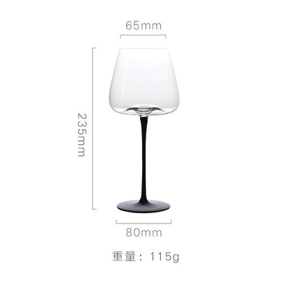 Copo de vidro transparente com base preta e pé alto, taça de champanhe criativa, taças de vinho, copo de coquetel, utensílios de vinho domésticos