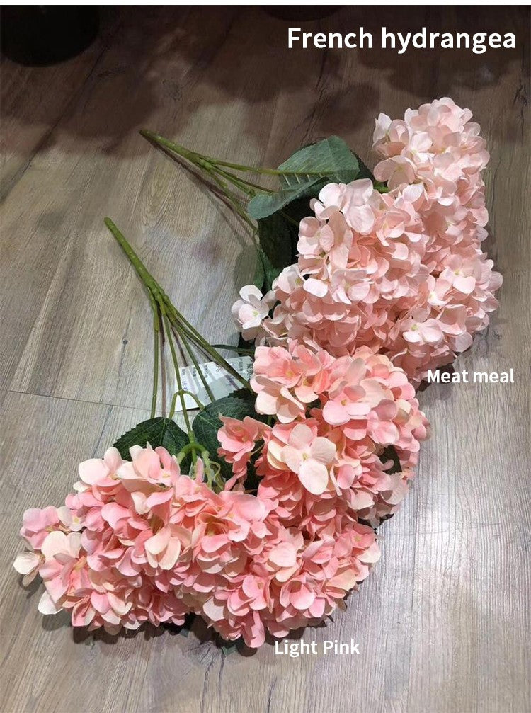 5 Heads Hydrangea Bouquet Silk Artificial Flowers for Party Wedding Living Room Decoration Accessories Home Decor Fake Flowers