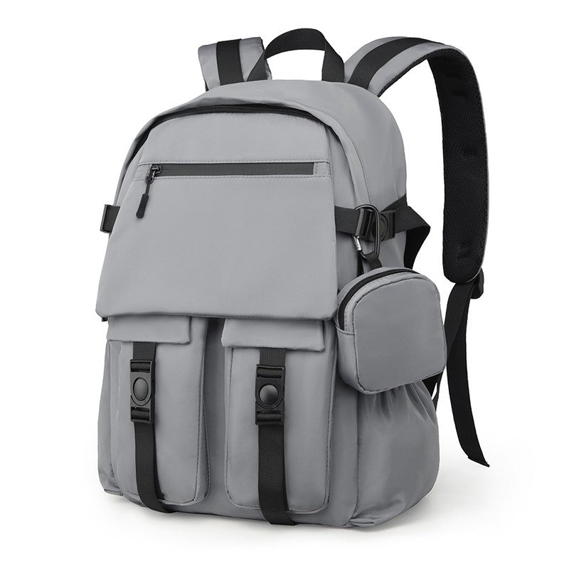 Mochila Masculina Simples e Moderna - Grande Capacidade, Compartimento para Laptop, Vários Bolsos, Ideal para Estudantes e Viagens