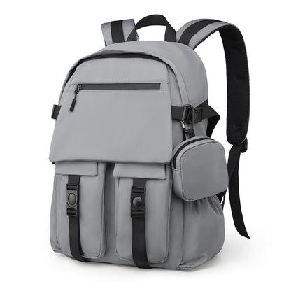 Mochila Masculina Simples e Moderna - Grande Capacidade, Compartimento para Laptop, Vários Bolsos, Ideal para Estudantes e Viagens