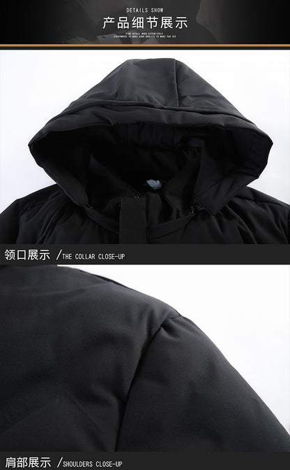 Top Grade Designer New Brand Men Parka Jacket Thick Casual Fashion Windbreaker Hooded Quilted Bubble Coats Long Mens Clothes