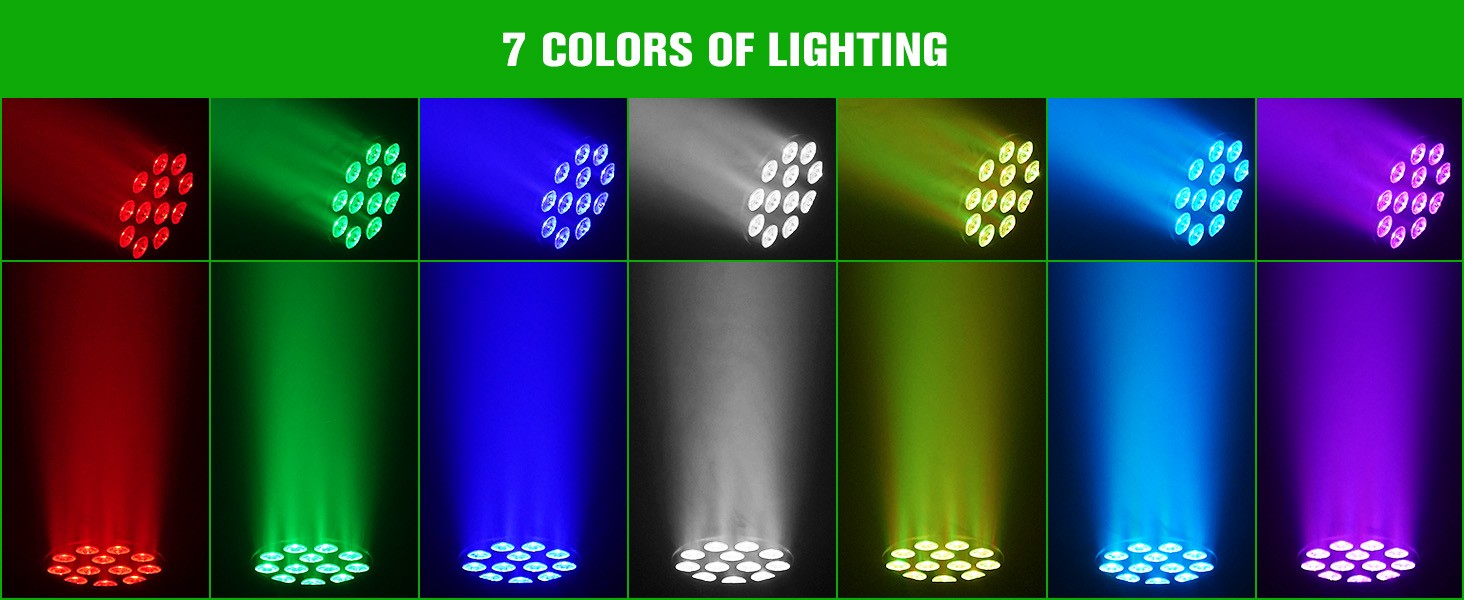 Somspot LED RGB Par Lights Remote & DMX Control Stage Light Effect Projector for Church Wedding Party Club Music Live