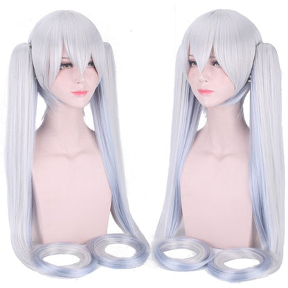 120CM Long Synthetic Hair Clips 2 Ponytails Lolita Green Pink Heat Resistant Party Wigs Synthetic Hair Hatsune Miku Wig Cosplay