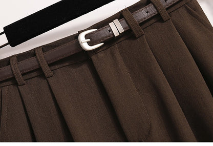 2025 Plus Size Skirts for Women Autumn Elegant Solid Women's Wrap Umbrella Skirts Korean High Waisted Suit Pleated Skirt