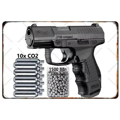 GUNHERO Pistol Metal Wall Signs - Bold Military Style - Perfect Decor for Man Caves, Homes, Bars & Garden Spaces