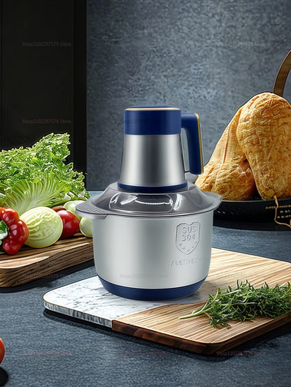 Moedor de Carne Elétrico Processador de Alimentos Aço Inoxidável 304 Multiuso Picador de Legumes Liquidificador de Papinha de Bebê Utensílio de Cozinha