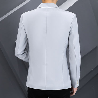 High-quality, fashionable, stylish, versatile and trendy business casual suit men's solid color fitted top