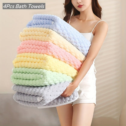 Waffle Weave Bath Towels, Adult Ultra-Absorbent Microfiber Towels, Quick-Dry Texture, Soft Spa & Gym Towels