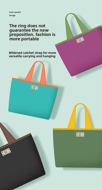 Large-sized drawstring eco-friendly supermarket shopping bag fashionable single-shoulder bag foldableportable handbag,waterproof