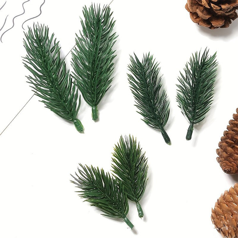 10/20Pcs Pine Branches Artificial Plants Christmas Wedding Home Tree Decor DIY Handcraft Bouquet Gift Box Fake Plants Needle