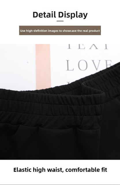 High Waist Straight Leg Pants Women's Fleece Lined Elastic Casual Mom Pants Spring Autumn Winter Polyester Fiber Harlan Pants