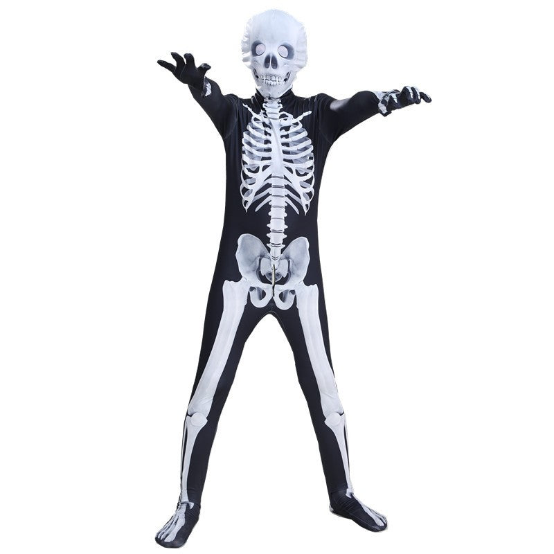 Halloween Cosplay Costume Skeleton Jumpsuit Monster Bodysuit Adult Kids Horror Style Cosplay Garment