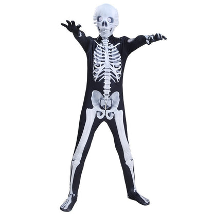Halloween Cosplay Costume Skeleton Jumpsuit Monster Bodysuit Adult Kids Horror Style Cosplay Garment
