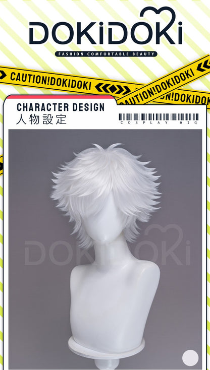 ?Ready For Ship?Qifrey Cosplay Wig Anime Witch Hat Atelier DokiDoki Men White Hair Qifrey Cosplay HalloweenHair Free Wig Cap