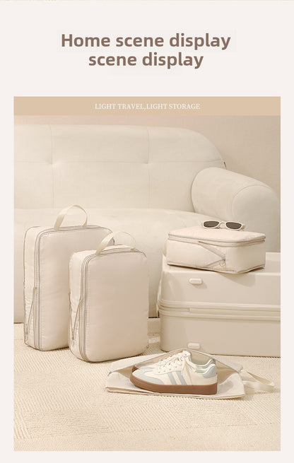 4Pcs/Set Travel Compression Packing Cubes Bag Portable Suitcase Clothes Organizers Waterproof Luggage Storage Cases Drawer Bags