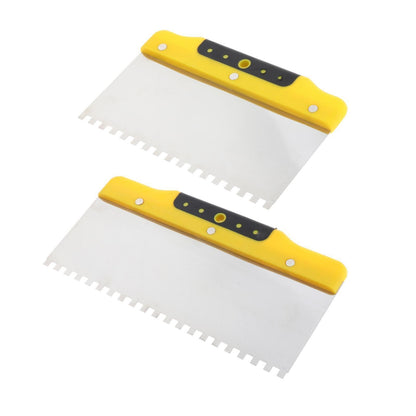 1 Espátula de Acabamento para Reboco e Argamassa, Ferramentas de Aplicação, Espátula de Aço Dentada para Massa, Espátula para Drywall e Ferramentas de Construção