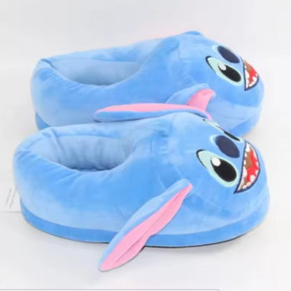 Chinelo de Algodão Disney Stitch Anime Desenho Animado Quente de Inverno Para Dentro de Casa Brinquedos Pelúcia Pantufas Feminino Menina Presentes de Natal