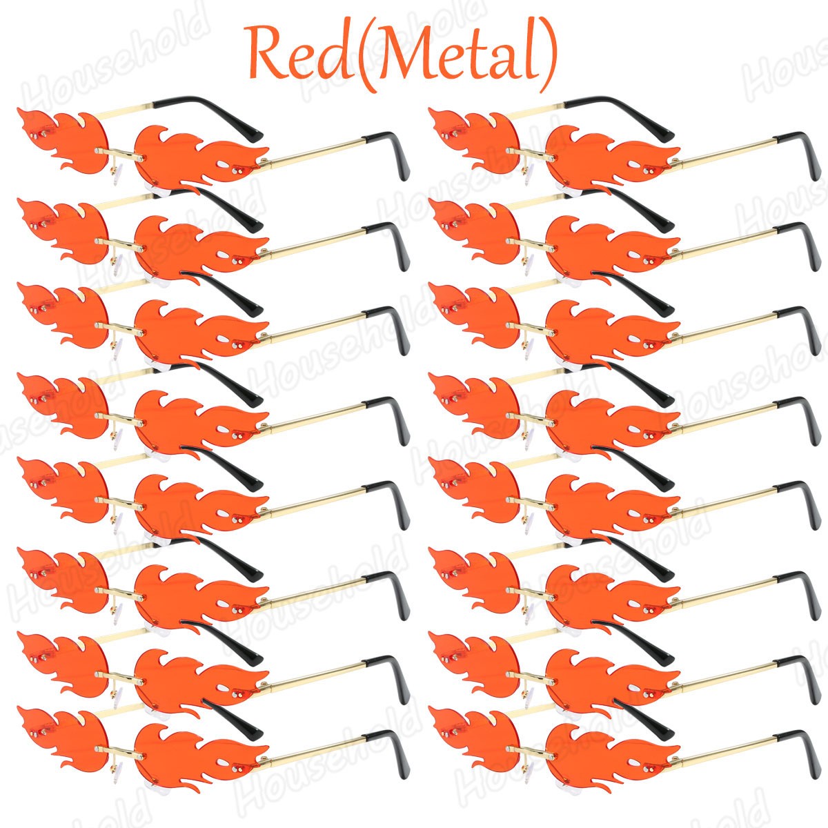 Fun Party Sunglasses Fire Flame Sunglasses Rimless Fire Sunglasses Halloween Candy Color Glasses for Christmas Favors