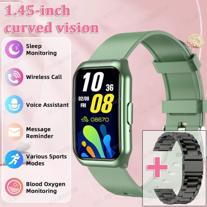 New Curved Screen Smart Watch 2025 For Health Watch Heart Rate Blood Oxygen/Pressure Sleep Monitor Sports Waterproof Smartwatch