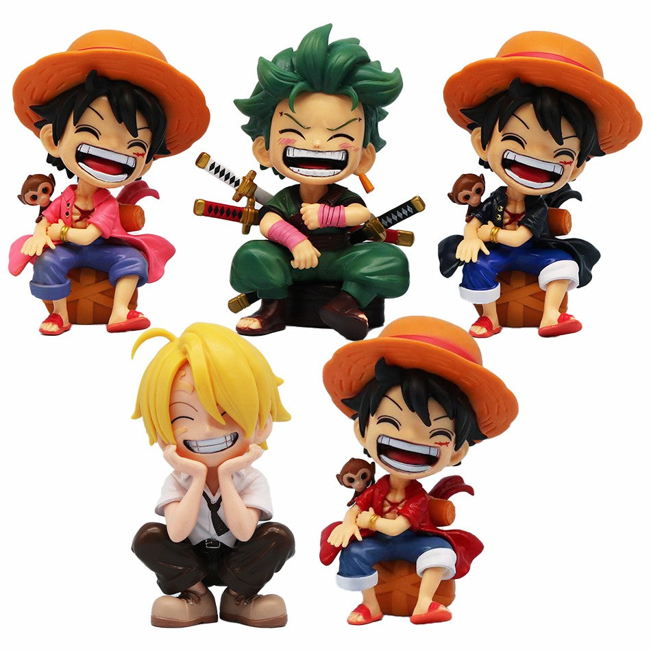 One Piece Portátil Luffy Zoro Portgas D. Ace Sentado Yamato Q Versão Jogo de Moda Desenho Animado Anime Carro Ornamento Presente