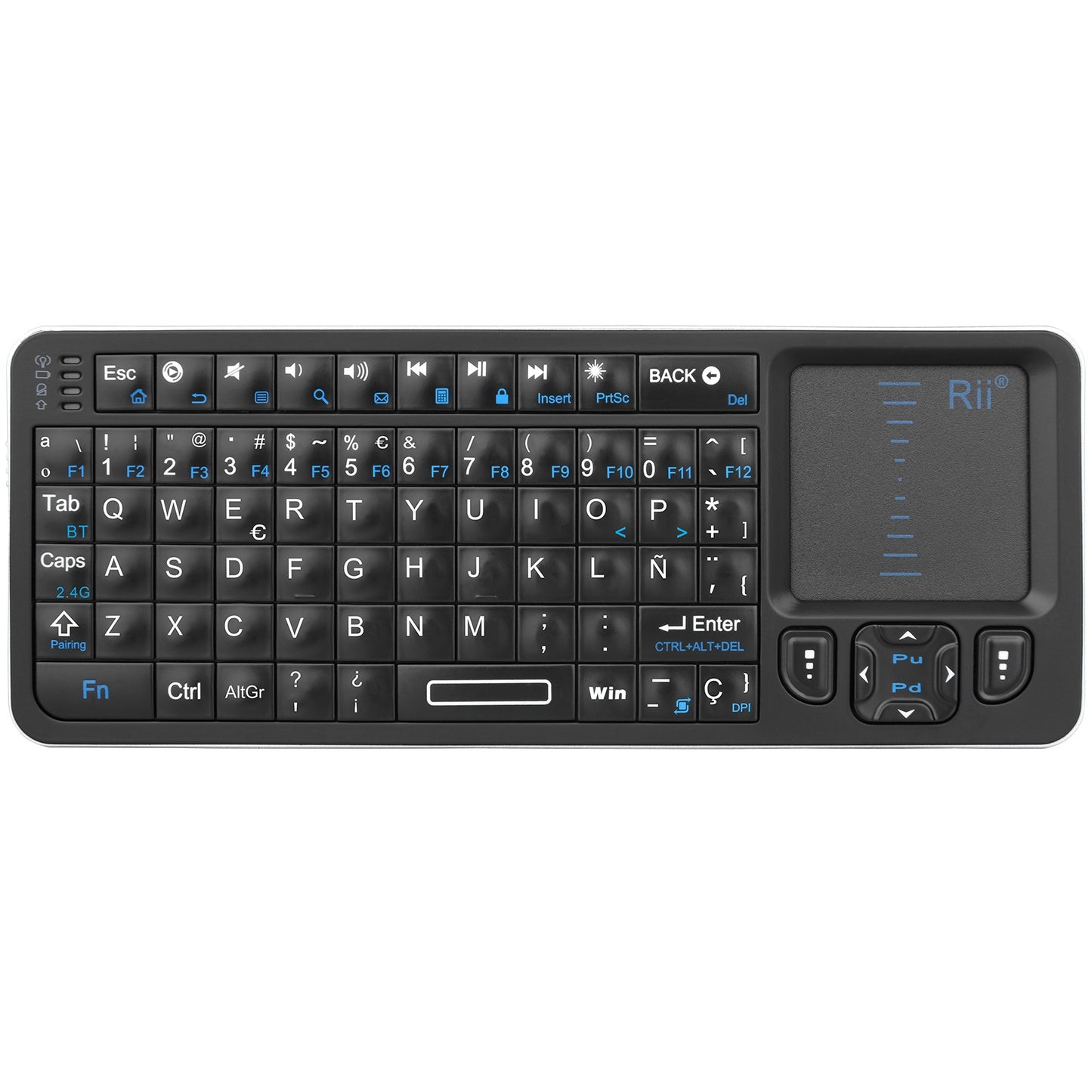 Rii K06 Mini Bluetooth Keyboard,Backlit 2.4GHz Wireless Keyboard with IR Learning Touchpad Android TV Box? Mac, Laptop, Windows