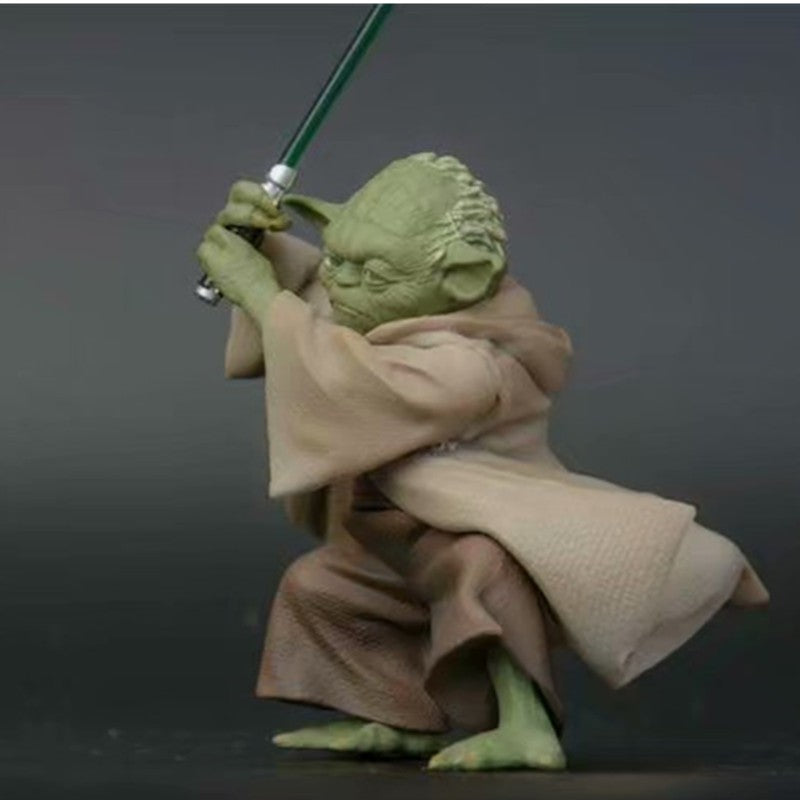 13cm Boneco de Ação de Plástico Star Wars Mandalorian Mestre YODA com Espada