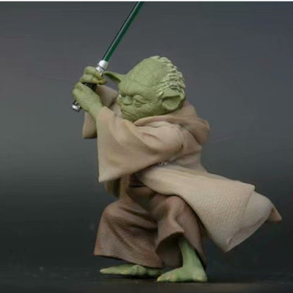 13cm Boneco de Ação de Plástico Star Wars Mandalorian Mestre YODA com Espada