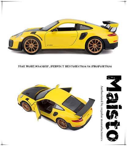 Maisto 1:24 Porsche 911 GT2 RS simulação liga carro modelo artesanato coleção de brinquedos ferramentas de presente
