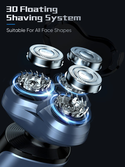 SEJOY 3 In 1 Man Shaver Electric Razor Rechargeable Triple Blade Trimmer Beard Floating Head Waterproof Hair Shaving Machine