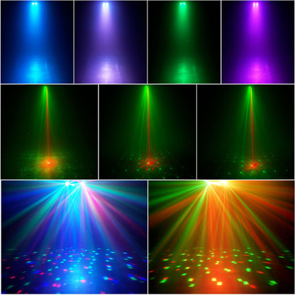 U'King Mini 5IN1 Bracket Effect Light Remote Control Mobile Stage Light Sound Control Strobe Magic Ball Light for DJ Show Party