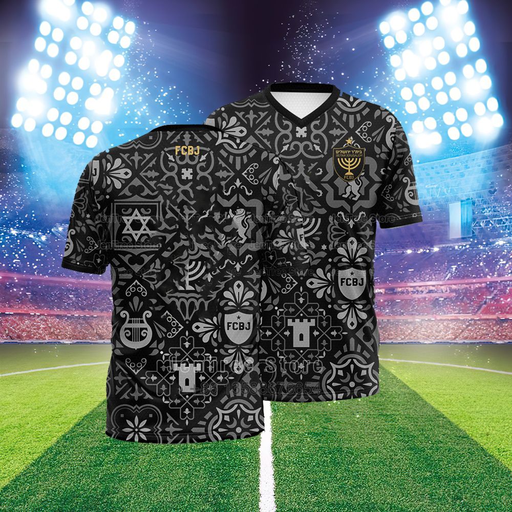 Israeli Men Sun Protection Short-Sleeved Tee Beitar Jerusalem Jersey Summer Breathable Balloon Clothing Plus Size Sports T-shirt