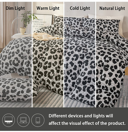 3pcs Leopard Print Duvet Cover Set, Soft Skin-Friendly Bedding Set Includes 1 Duvet Cover And 2 Pillowcases
