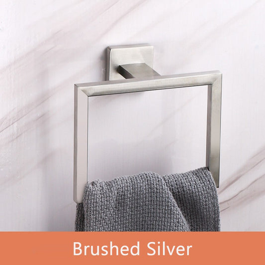 Bathroom Towel Ring Hook Hardware Accessories Storage Holder 304 Stainless Steel Hand Towel Holder Modern Round Towel Hanger