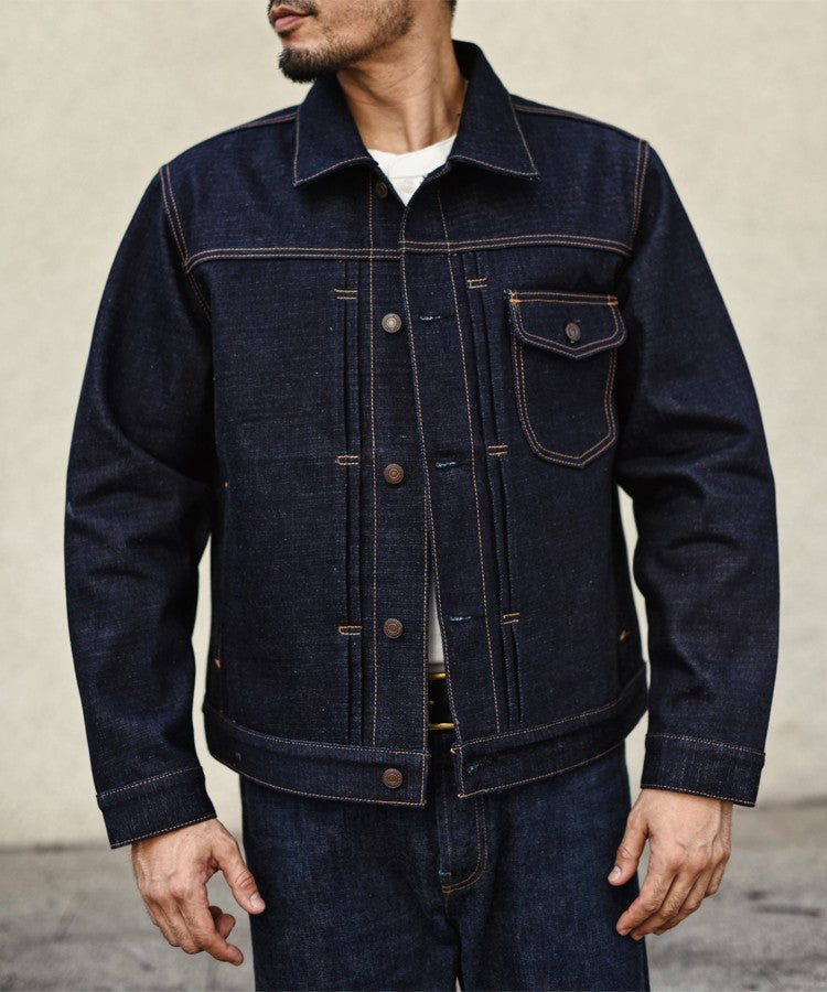 Sauce Zhan Mens Rainbow Sanforized Selvedge Denim Jacket Jean Jacket Men Regular Fit 21 OZ