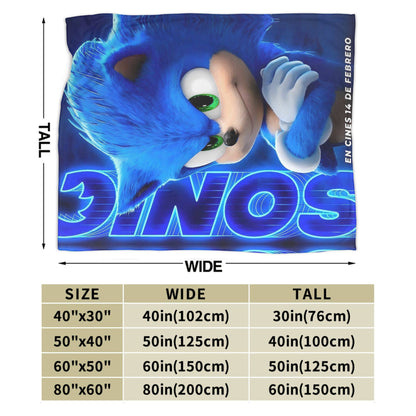 Manta Macia com Estampa de Pelúcia S-Sonic Retrô Desenho Animado Para Ar Livre Decorativa Flanela Cobertor de Cama
