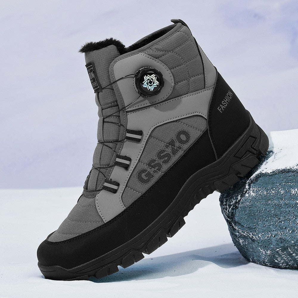 Winter New Swivel Buckle Fleece Waterproof Snow Boots Outdoor Non-slip and Wear-resistant