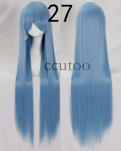 ccutoo 100cm Peruca de Cosplay Reta Sintética de Cabelo Longo de Alta Temperatura 82 Cores Disponíveis