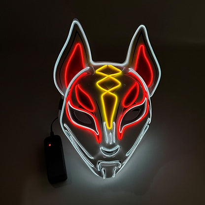 Cool Neon Light up Fox Mask Men Luminous Disguise Masks Glow in the Dark Cosplay Costume Trick or Treat Decoration