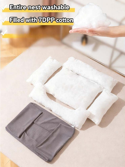 Colchão para Animais de Estimação de Inverno Engrossado, Cama de Gato Quente de Veludo Cotelê, Cama de Cachorro com Cobertura, Almofada para Dormir para Filhotes de Cães Pequenos e Gatinhos Cuscino