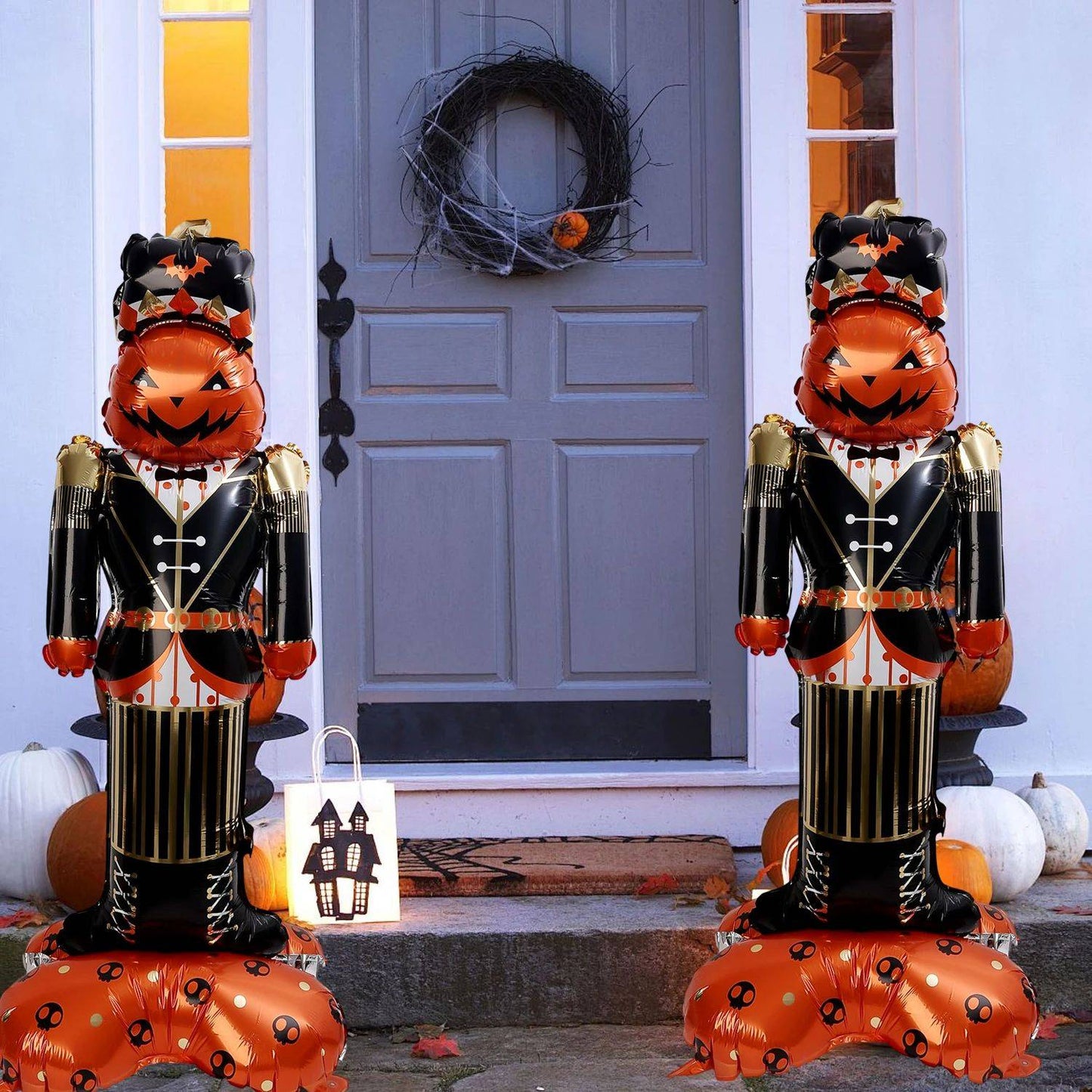 Halloween Party Giant Foil Balloons Inflatable Toys Decor Pumpkin Soldier Witch Ghost Skeleton Reaper Aluminum Standing Balloon