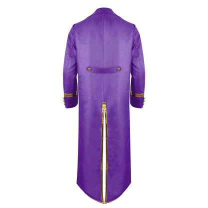 Halloween Costume Men Tuxedo Medieval Vintage Costume Male Mid-Length Punk Vintage Gilt Tuxedo Stage Performance Clothing