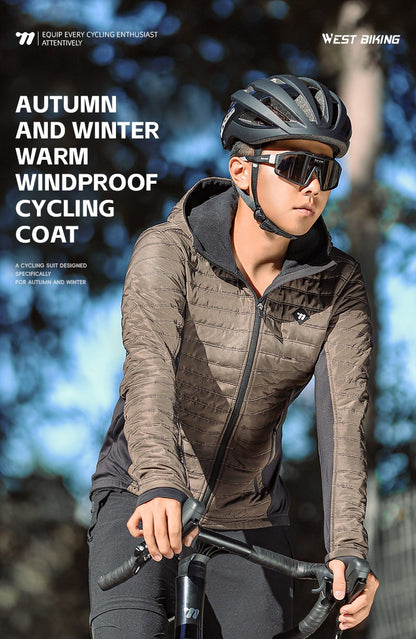 WEST BIKING Cycling Jacket Men Coats Winter Thermal Fleece Windbreaker MTB Bicycle Clothing Motorcycle Bike Jackets 0?-15?