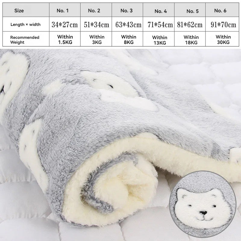 Tapete para animais de estimação de flanela macia cama de cachorro inverno engrossar cobertor quente para cães e gatos filhote de cachorro dormir capa toalha almofada para cães pequenos médios grandes