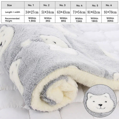 Tapete para animais de estimação de flanela macia cama de cachorro inverno engrossar cobertor quente para cães e gatos filhote de cachorro dormir capa toalha almofada para cães pequenos médios grandes