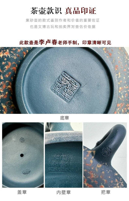 Bule de Chá de Argila Roxa Yixing de 360ml Famoso Bule Feito à Mão Antigo e Deteriorado Bule de Lama Dicaoqing Conjunto Chinês Zisha Coleção Presente