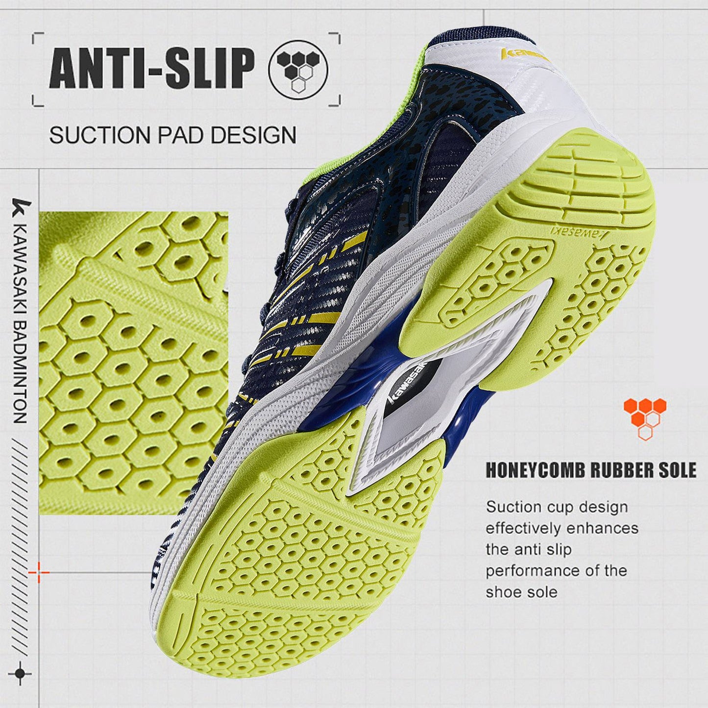 Kawasaki K-065D New Color Badminton shoes Man Women Anti-torsional Cushioning Men's Tennis Shoes For Training