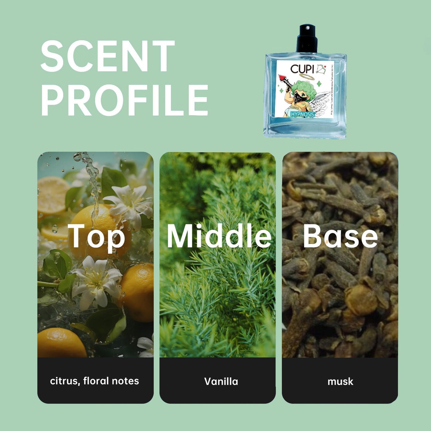 Cupid Hypnosis Perfume Original Eau de Parfum Infused Cologne for Men Long Lasting Pheromone Fragrance for Men 50ml