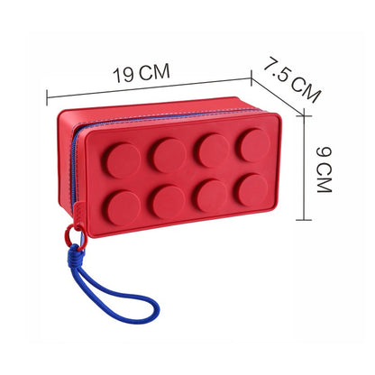 Creative Building Block Shaped Handbag Pen Storage Bag with Rope Portable Stationery Organizer Pencil Case Sundries Organizer