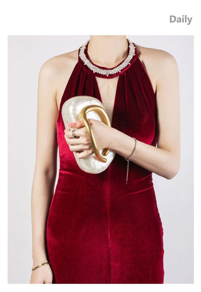 Box Bag Metal Details Crossbody Pu Leather Clutch Shoulder Luxury Brand Handbags Women's Handbag Ladies Female Evening Purse Red